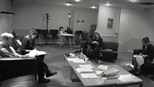 The cast gathers for the read-through