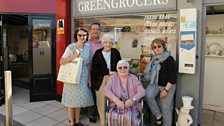 (L - R) Clare Millar, Blossom Fields' Manager Kevin Peck, Pat Deverell, Antonia Burgess and Sheila Dillon