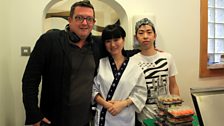 John Toal with Erica Shu and her husband - the Sushi Chef