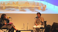 Francine Houben talking to Razia Iqbal at the Dream Builders recording at RIBA