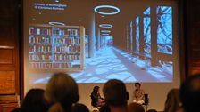 Francine Houben talking to Razia Iqbal at the Dream Builders recording at RIBA