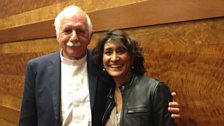 Moshe Safdie with Razia Iqbal at RIBA for the recording of Dream Builders