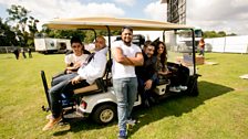 Back stage at London Mela