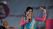 Miss Pooja on the main stage at London Mela