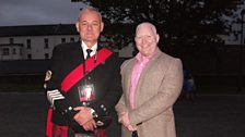 David Johnston of the Crossed Swords Pipe Band with Mark