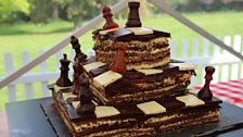 Martha's Chess-Themed Chocolate & Salted Caramel Dobos Torte