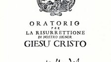 A copy of Händel's title page for 'La Resurrezione di Nostro Signor Gesù Cristo'