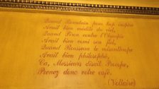 Voltaire inscription at the Café Procope