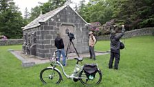 Filming at the burial place of Major General Lachlan Macquarie of Ulva (1761 – 1824), the first Governor of NSW, Australia