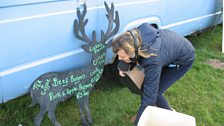 The fifth and final clue was with this stag-shaped sign at a charity car boot sale in the village in Felthorpe