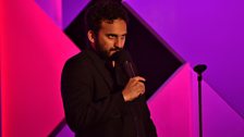 Comedian Nish Kumar performing at Edinburgh Fringe