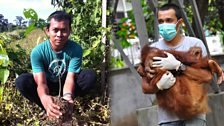 Panut Hadisiswoyo, and Ricko Jaya, Founder and veterinarian for the Orangutan Information Centre, Sumatra