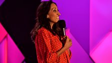 Shazia Mirza performing at Edinburgh Fringe