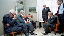 Reagan in a staff briefing