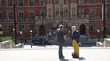 Donald and Mike outside the Royal College of Music