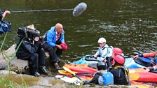 Interviewing the paddlers