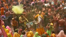 Holi festival celebrations, Mathura, India