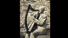 Richard Haywood playing the harp