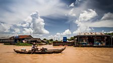 Floating village surrounding Tonle Sap lake, Cambodia