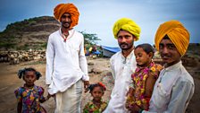 A nomadic shepherd family in Maharashtra, India