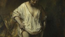 Rembrandt, A Woman bathing in a Stream (Hendrickje Stoffels?), 1654