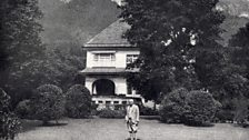 Richard Strauss outside his villa in Garmisch.