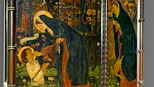 Prioress's Tale wardrobe by Edward Burne-Jones, 1859