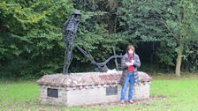 The fifth and final clue was with this ploughman sculpture in Stibbard