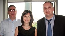 Liam with Dr Kathryn White and Dr Frank Ferguson of the Ulster Scots Education Project