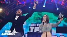 Dev and Maisie Williams present the award for Best British Actor