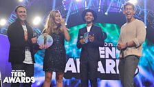 Aled and Rizzle Kicks present Caitlin with her Teen Hero award