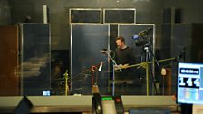 Richard Harrington and Siwan Morris recording in studio