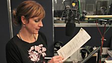 Claire Cage works through her script