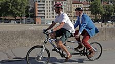 Tandem biking in Lyon