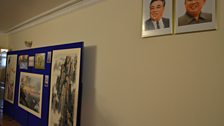 Inside the art exhibition at the North Korean Embassy