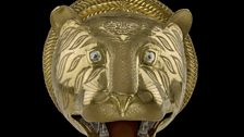 Tiger's head from the throne of Tipu Sultan