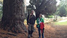 Felicity and National Trust ranger, John Lamming on the hunt for the red squirrel