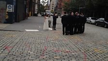 Wedding on Judy Collin's cobbled street.