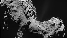 Comet 67P showing outgassing