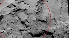 Comet 67P showing the Philae lander’s target area