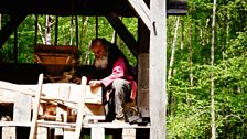 Stonemason Philippe Delage gets his beard caught in the grinding gear at the water mill