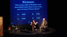 Kirsteen and David were pitched against each other in a "Who Wants to be a Millionaire?" style game