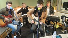 Rixton performing in the studio