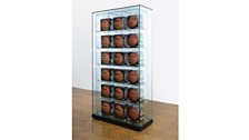 Jeff Koons - Encased - Three Rows (6 Wilson Jet, 6 Wilson Jordan, 6 Spalding Zi/O Basketballs), 1983-1993/98