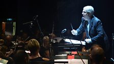 David Firman conducting the Procol Harum concert at London's Dominion Theatre