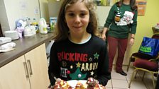 Young Ellie was holding clue two for us at a craft fair in Tilney St Lawrence