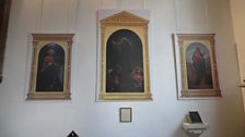 This triptych in Anmer Church was the location of clue four