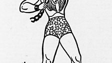 H.G. Peter's pen-and-ink drawing of Wonder Woman, 1943-44