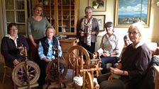 An army of spinners in Debbie Harvey’s kitchen near Carlops on the Scottish Borders