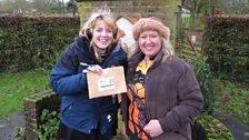 The treasure was with Nicola and her bike, at the village sign